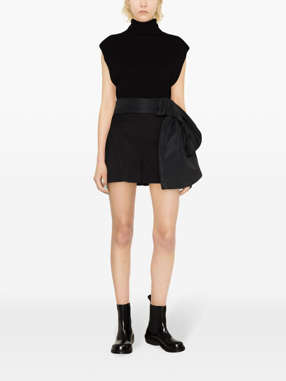 Shop Alexander Mcqueen Luxurious Cupro Shorts For Women In Black