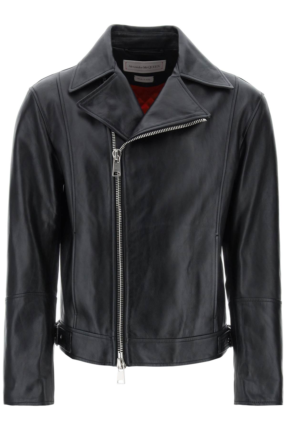 Shop Alexander Mcqueen Sleek Black Nappa Biker Jacket For Men
