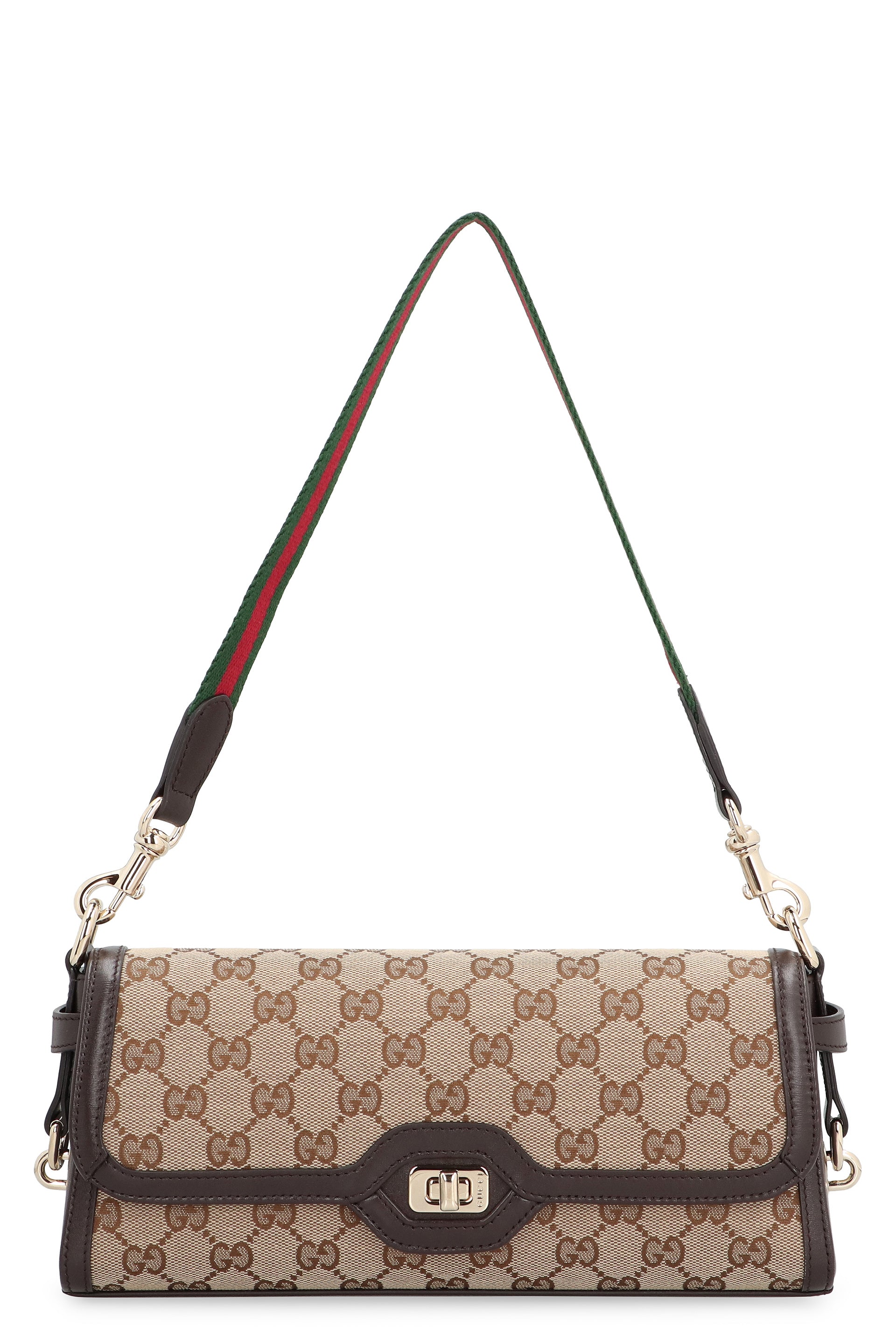 Shop Gucci Beige Fabric Shoulder Handbag In Tan
