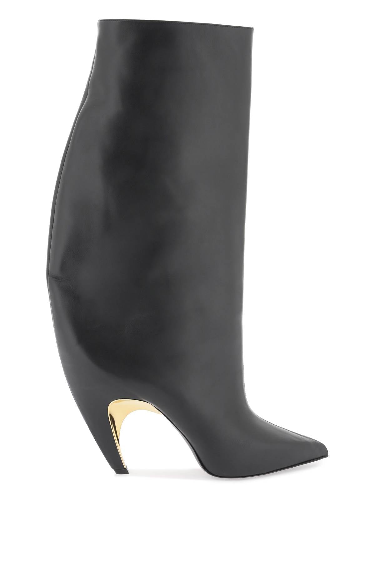 Shop Alexander Mcqueen Black Leather Armadillo Boots For Women