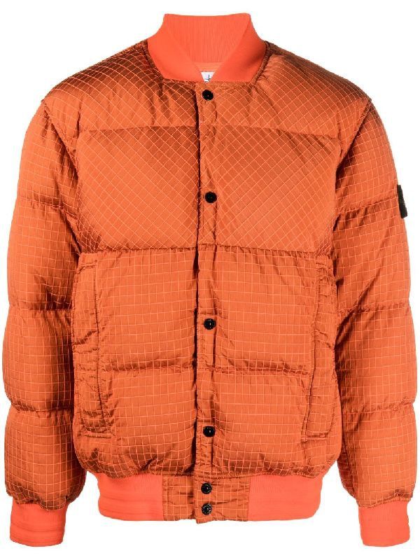 Stone Island Men's Fw23 Red Nylon Outerwear Jacket In Orange