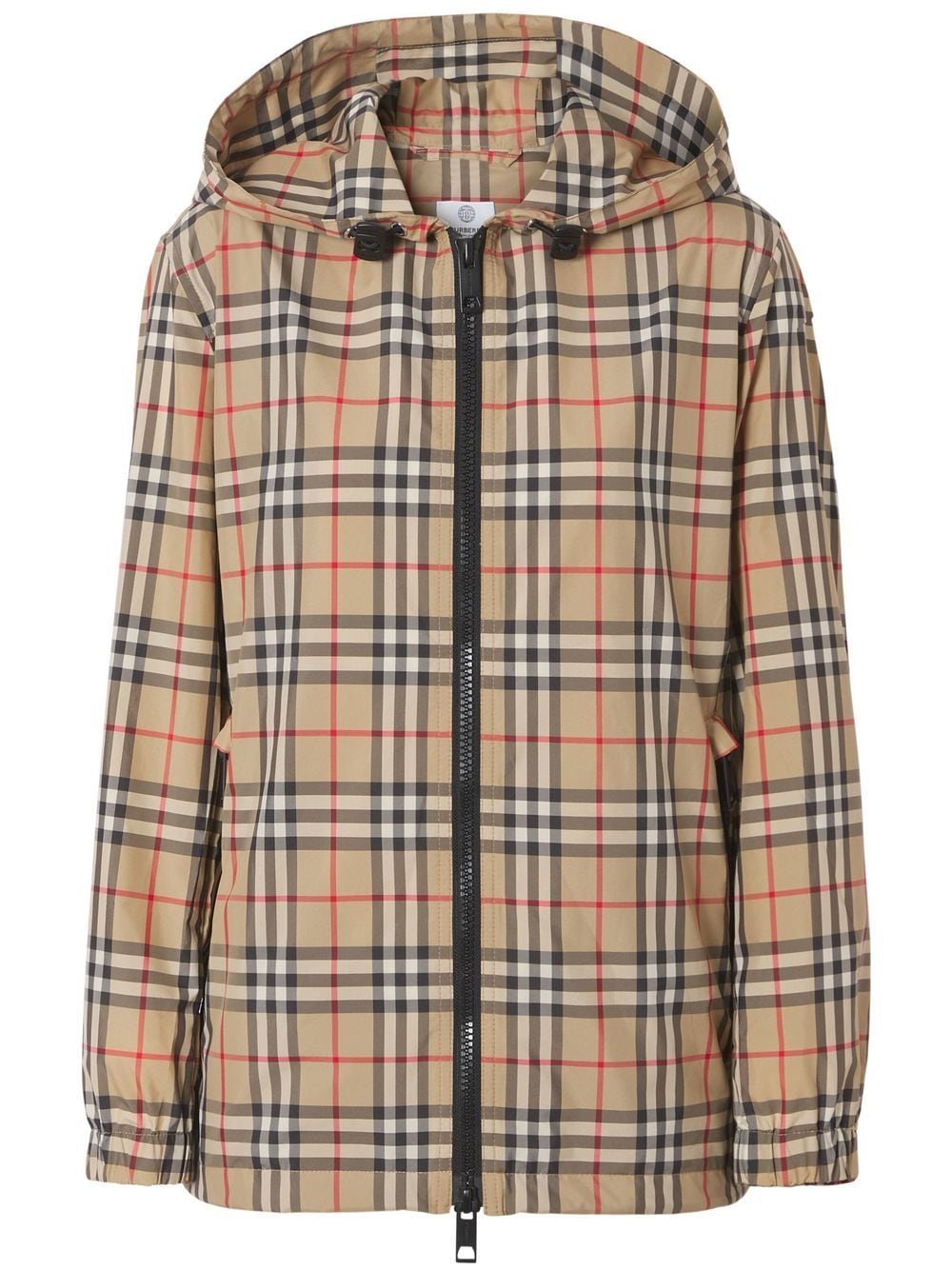 Shop Burberry Vintage Check Hooded Jacket In Tan For Women In Beige