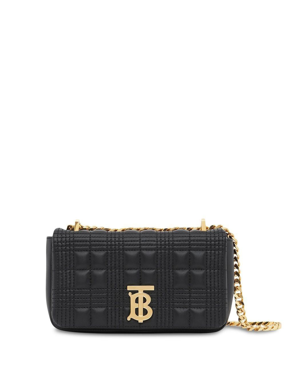 Shop Burberry Black Quilted Leather Mini Shoulder Bag For Women
