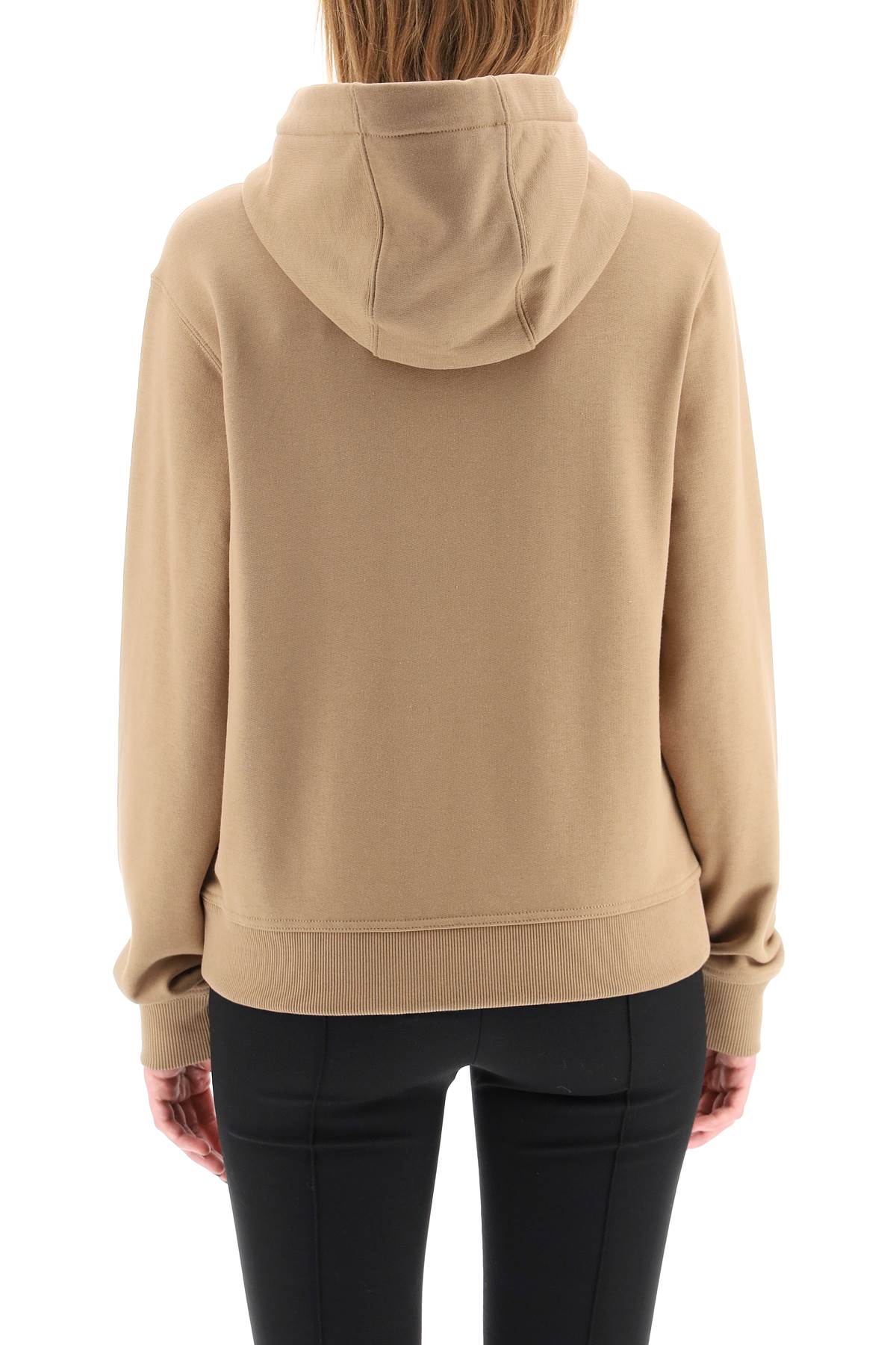 Shop Burberry Logo Print French Terry Hoodie For Women In Beige