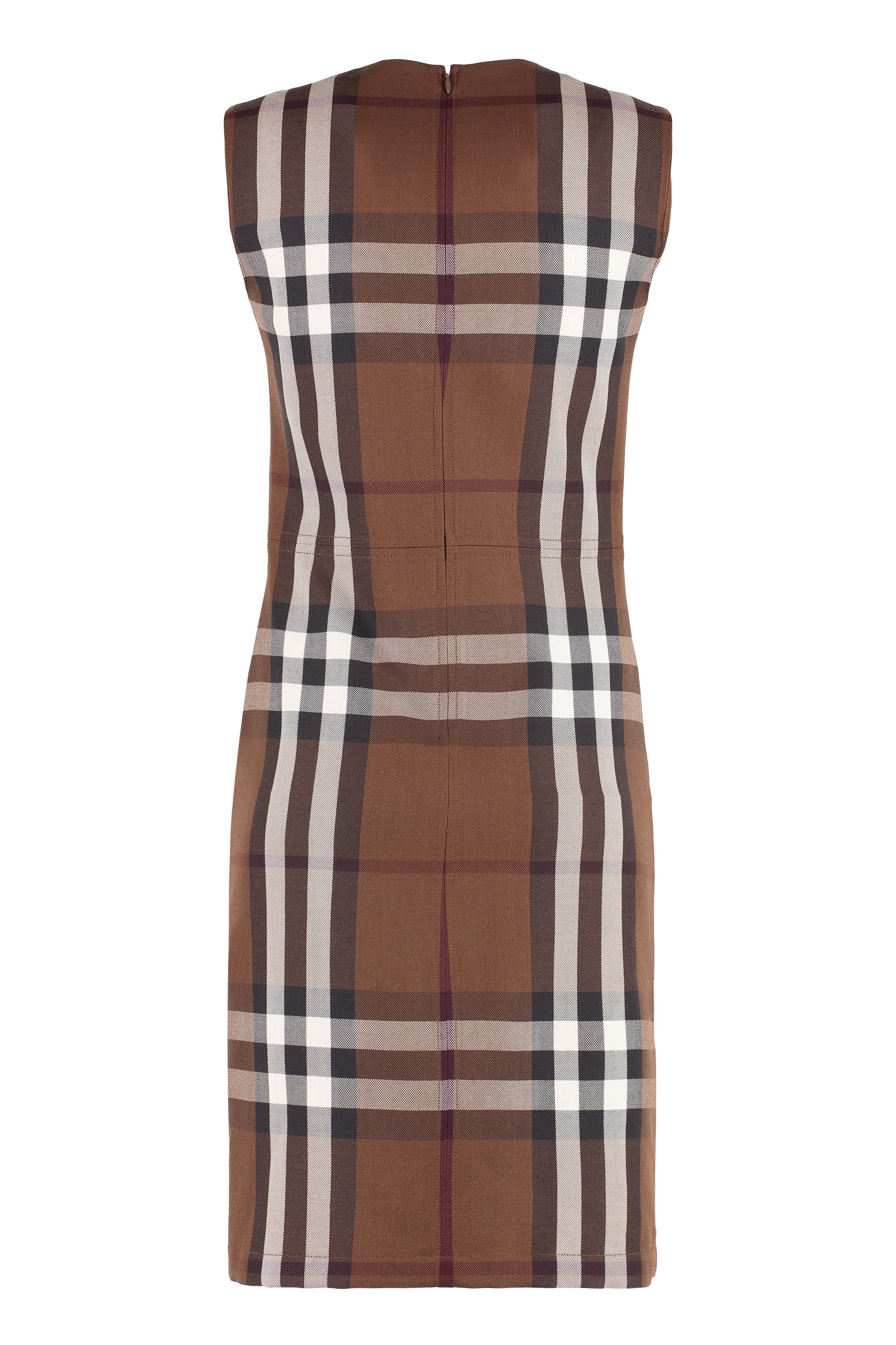Shop Burberry Brown Check Sheath Dress For Women | Tight Fit | Fw22