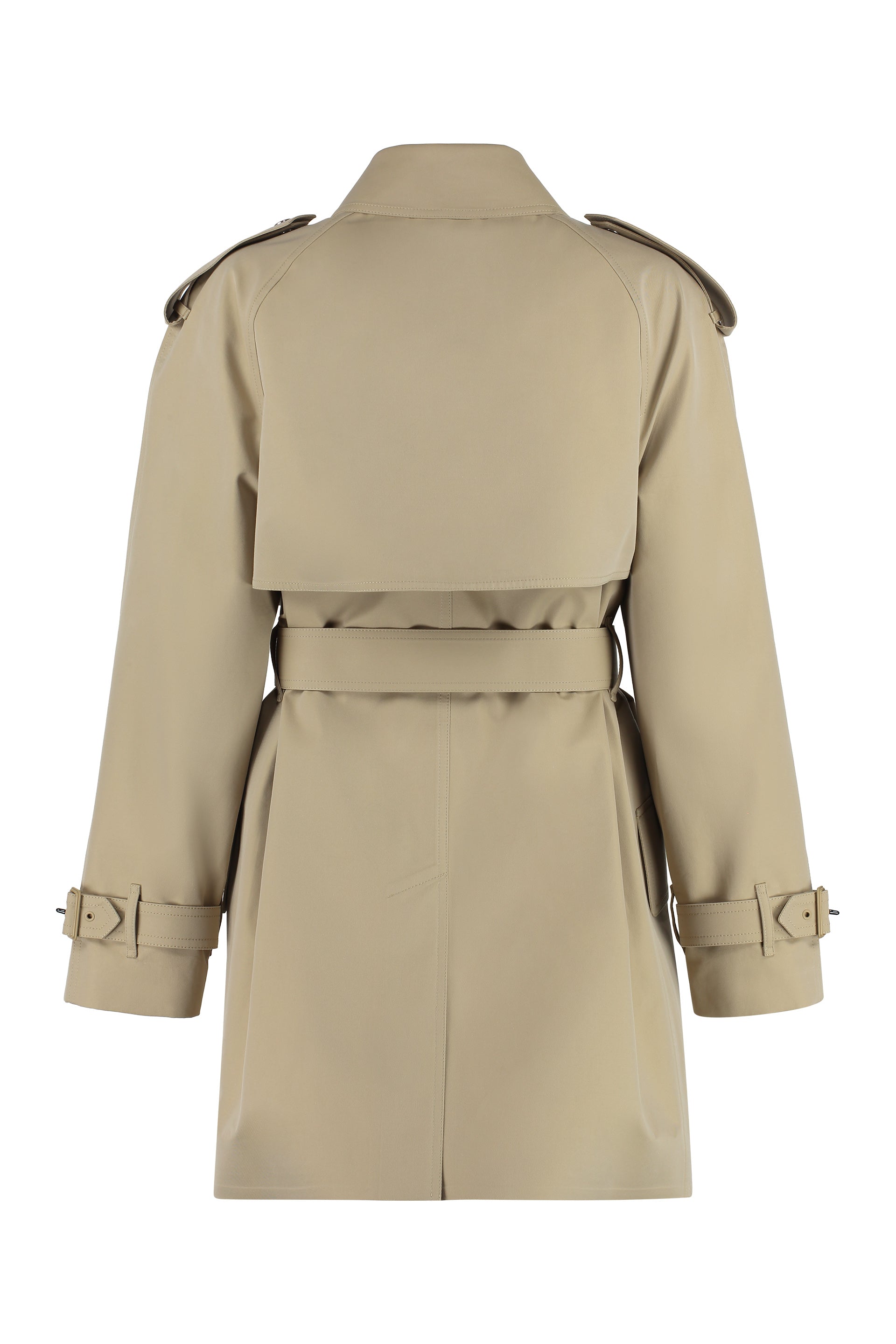 Shop Burberry Beige Double-breasted Trench Jacket In Tan