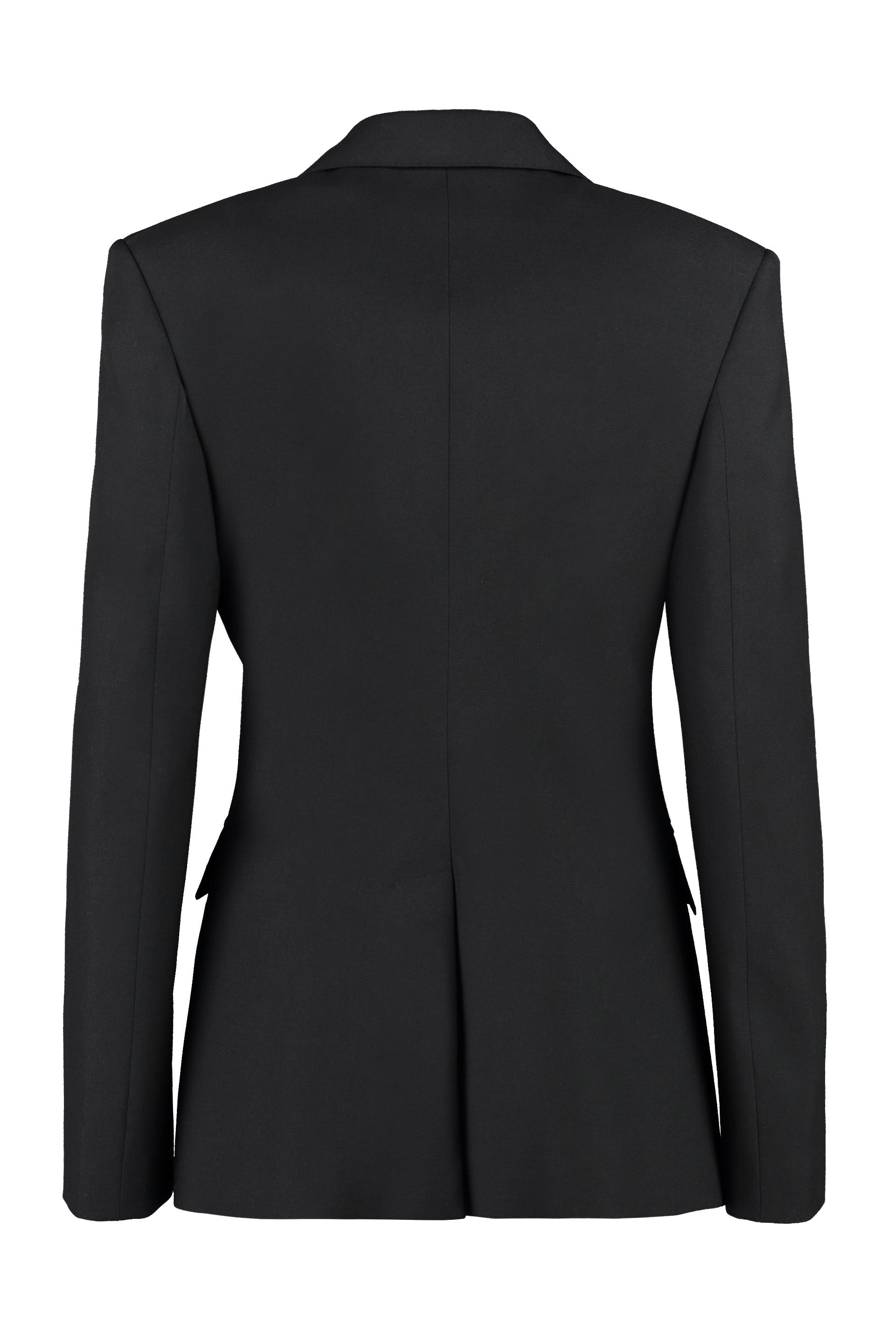 Shop Burberry Double-breasted Wool Blazer For Women In Black