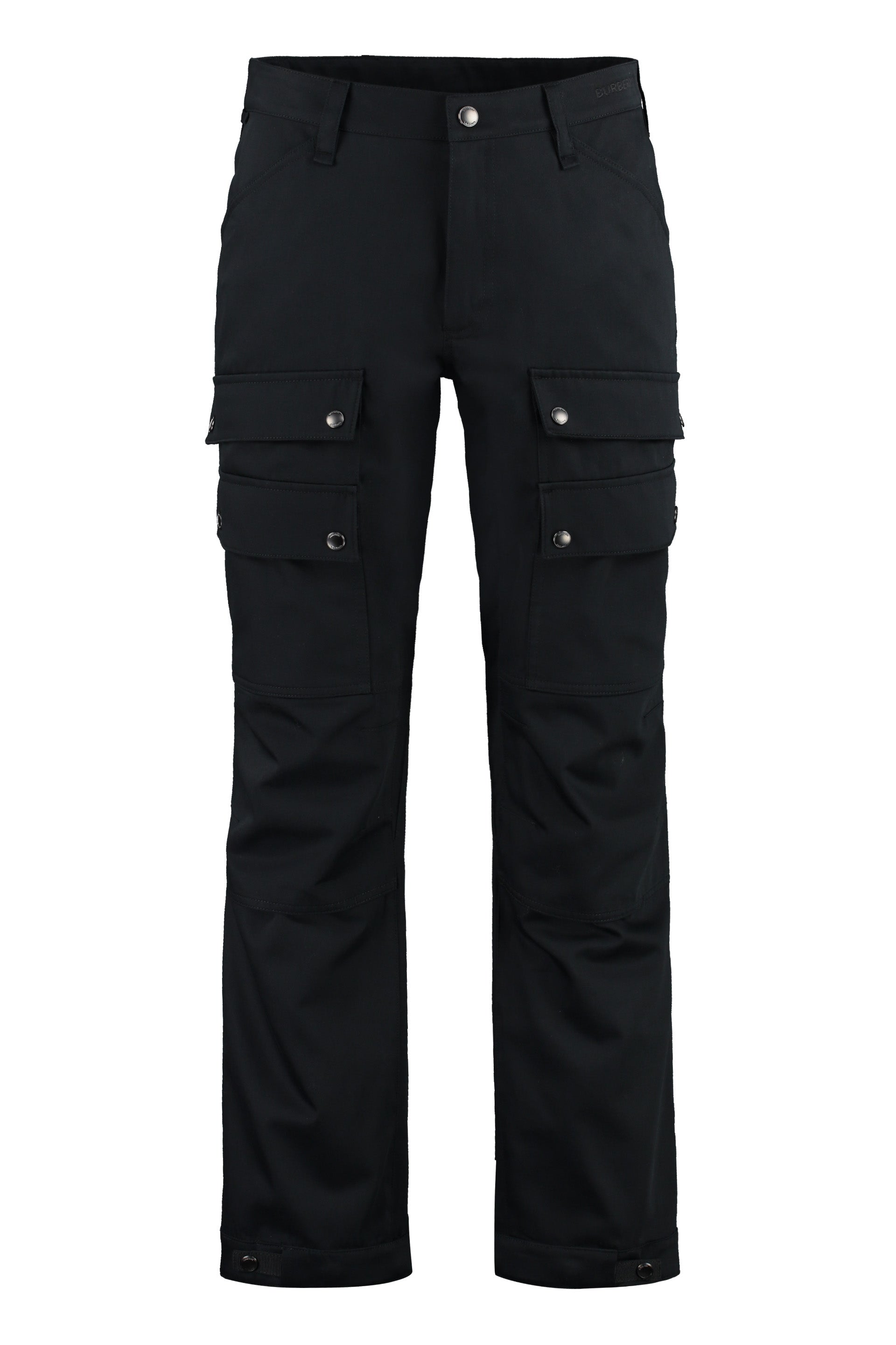 Shop Burberry Black Cargo Trousers For Men