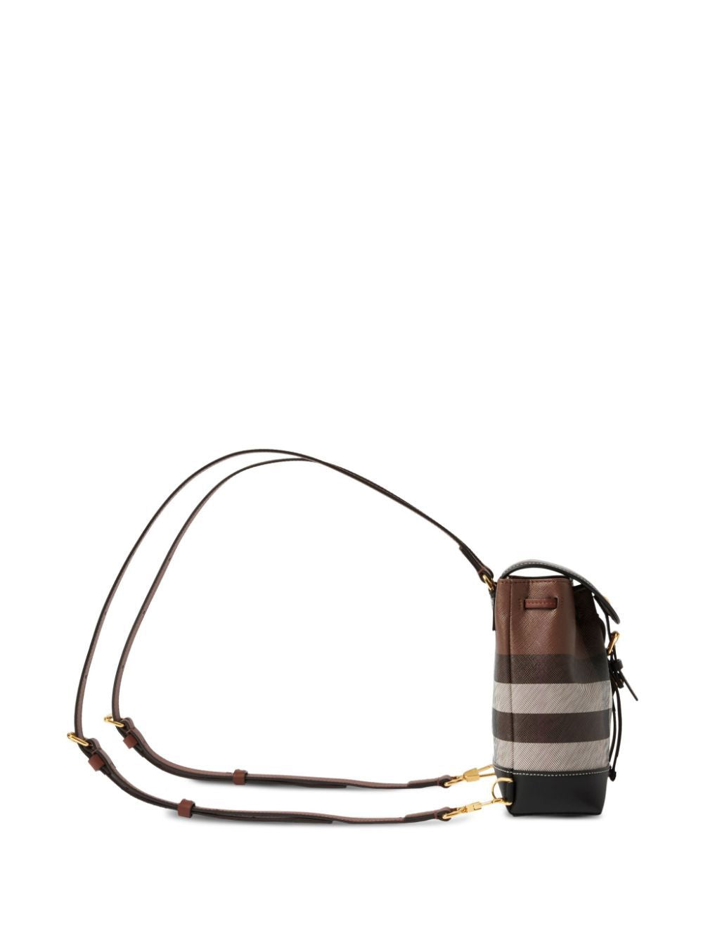 Shop Burberry Brown Check Mini Coated Canvas Backpack For Women