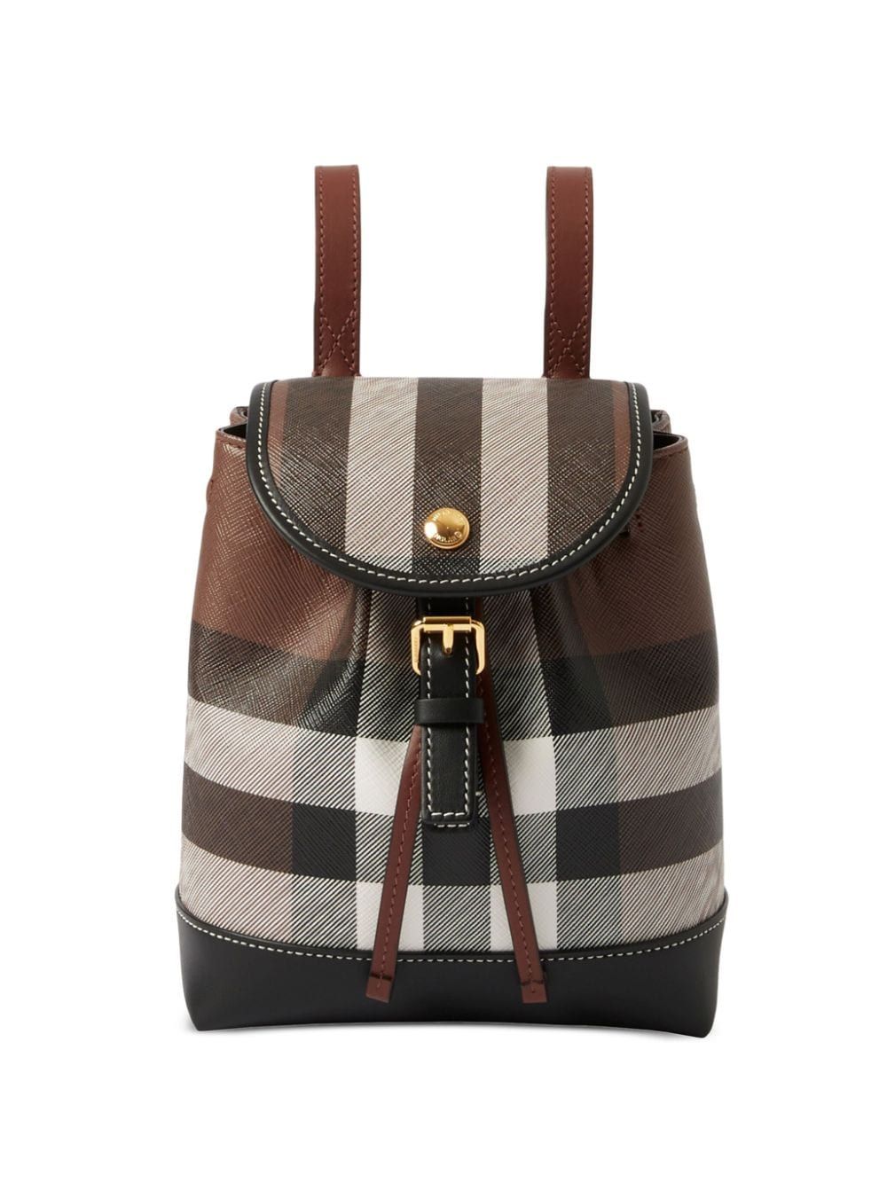 Shop Burberry Brown Coated Canvas Fashion Backpack For Women