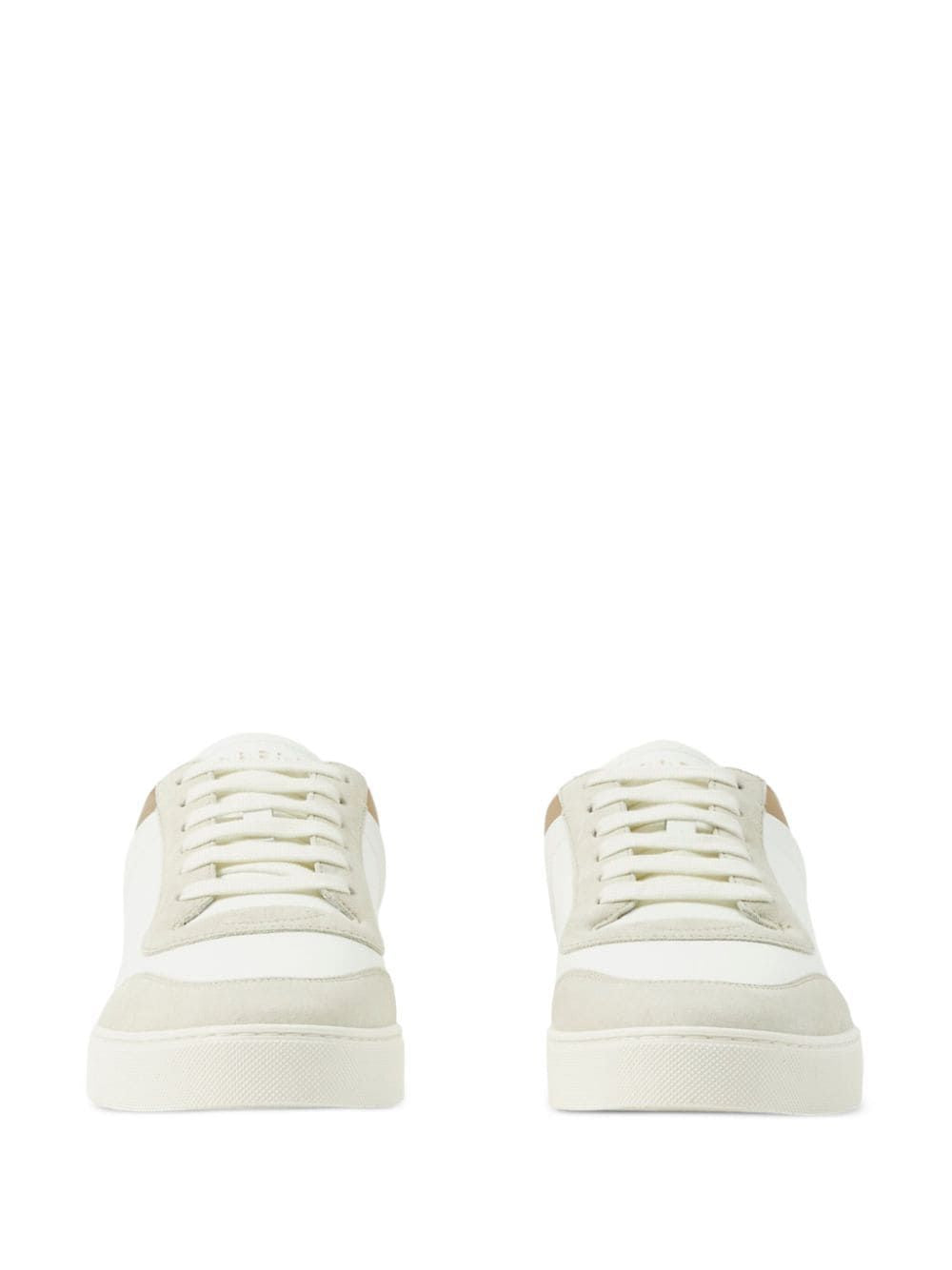 Shop Burberry Classic White Leather Sneakers For Men
