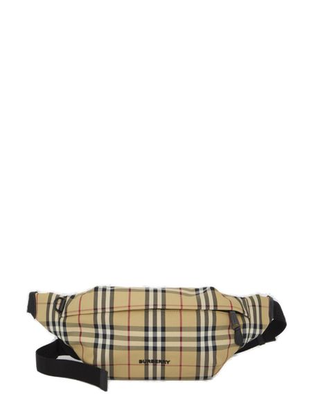 Shop Burberry Men's Iconic  Check Belt Bag For Fw23 In Beige