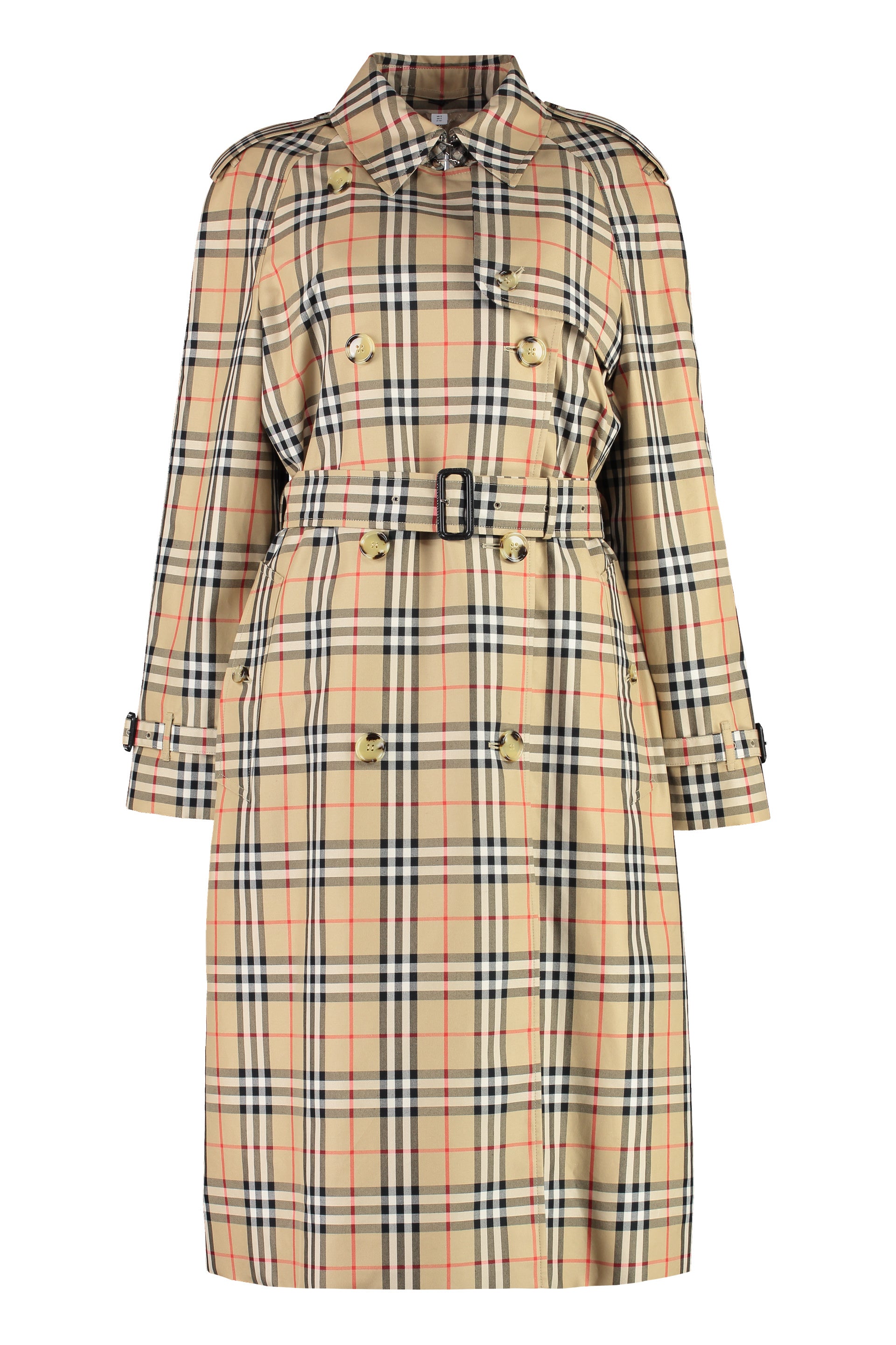 Shop Burberry Beige Double-breasted Trench Coat For Women