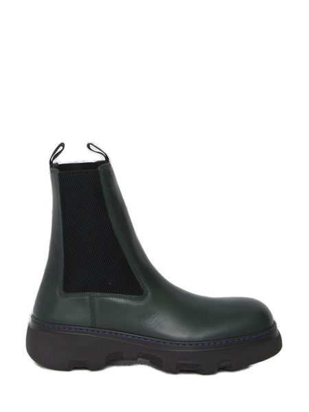 Burberry Smart And Sophisticated Chelsea Slip-on Ankle Boots In Green