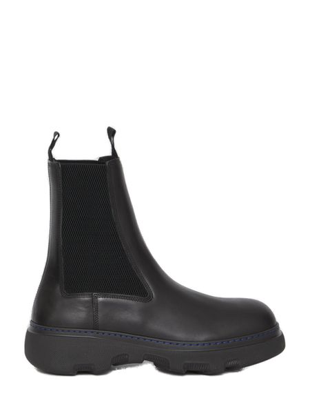 Burberry Elasticated-panel Leather Chelsea Boots For Men In Black (fall/winter 2023)