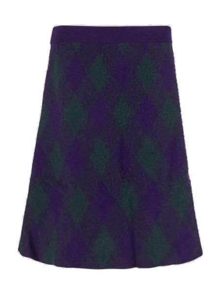 Shop Burberry Luxurious  Jacquard A-line Skirt In Tan