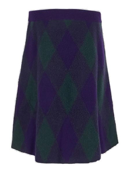 Shop Burberry Luxurious  Jacquard A-line Skirt In Tan