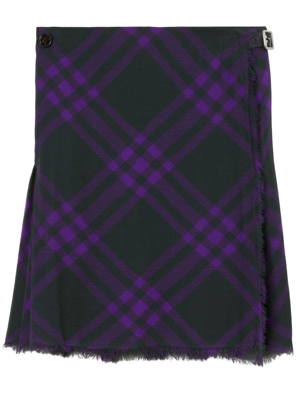 Shop Burberry Luxurious Mulberry Silk 2024 Skirt In Royal Ip Check For Women In Tan