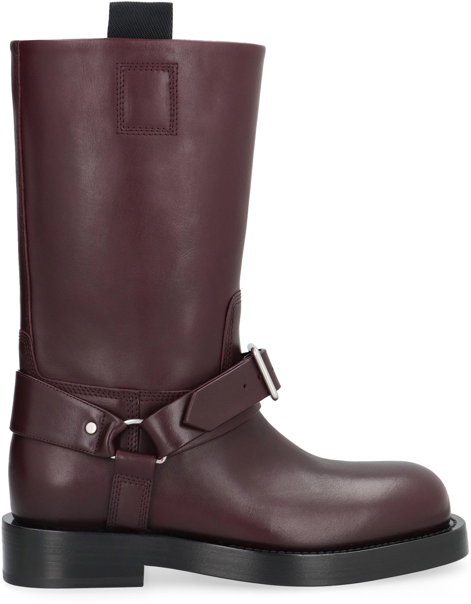 Shop Burberry Burgundy Leather Women's Boots For Fw23 Season In Maroon