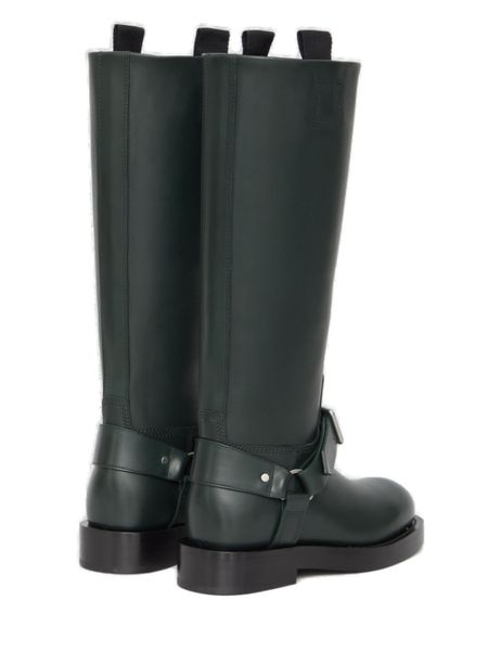 Shop Burberry Versatile Saddle Knee-high Boots For Women In Green