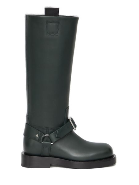 Shop Burberry Versatile Saddle Knee-high Boots For Women In Green