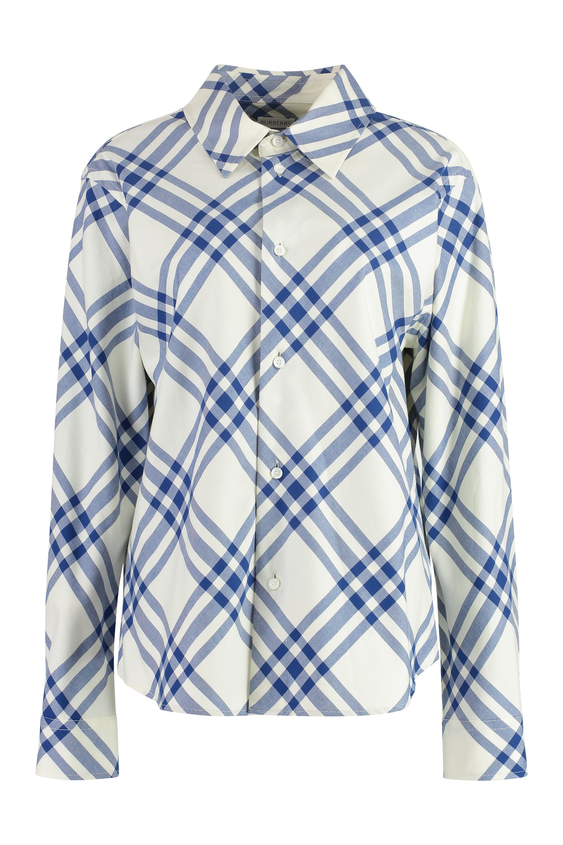 Shop Burberry Classic Checkered Flannel Shirt For Women | Fall/winter 2024 In White
