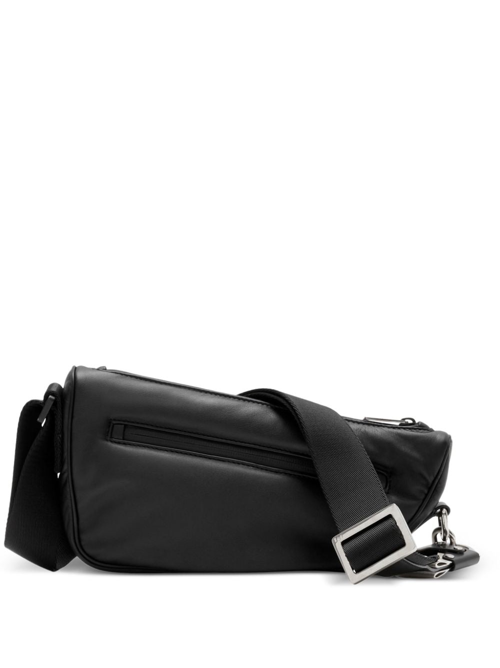 Shop Burberry Men's Black Asymmetric Shield Crossbody Handbag For Spring/summer 2024