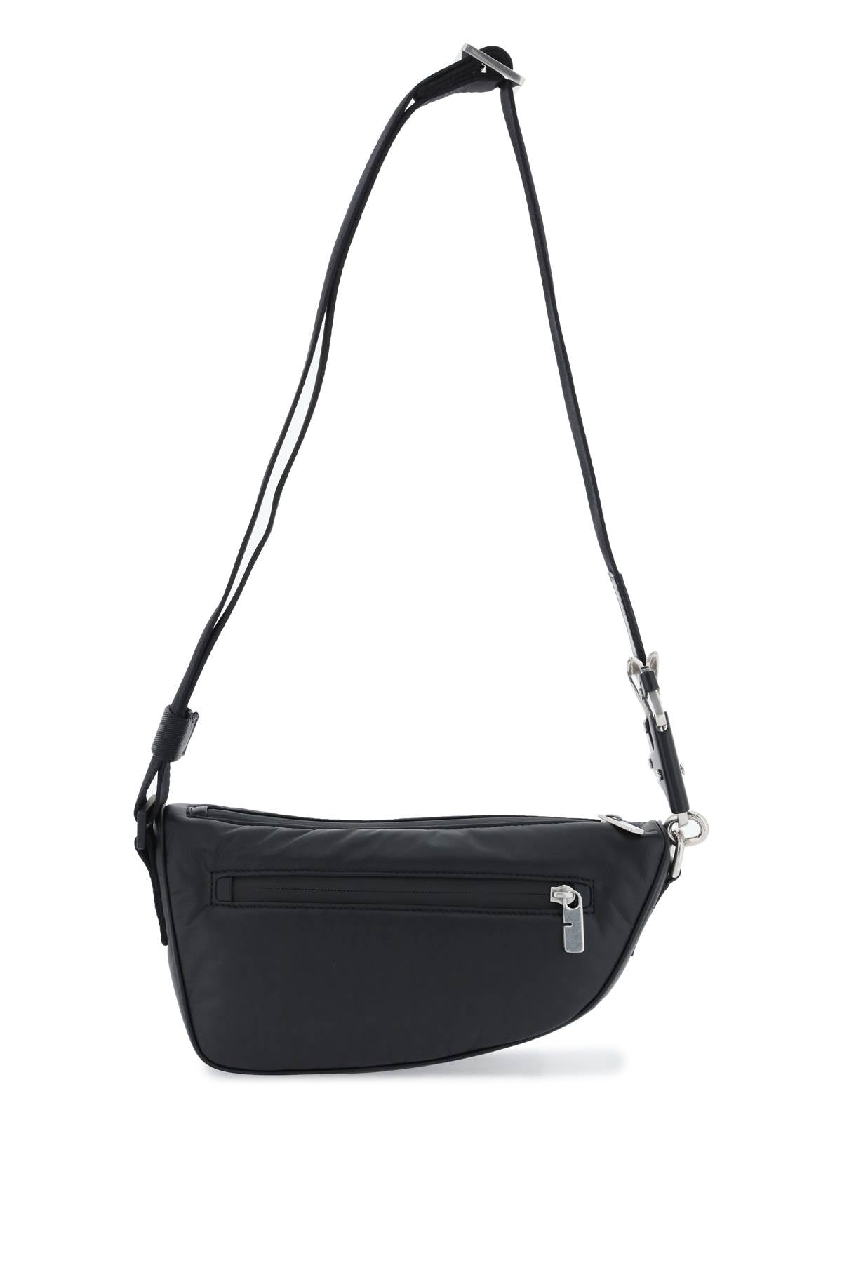 Shop Burberry Men's Black Asymmetric Shield Crossbody Handbag For Spring/summer 2024