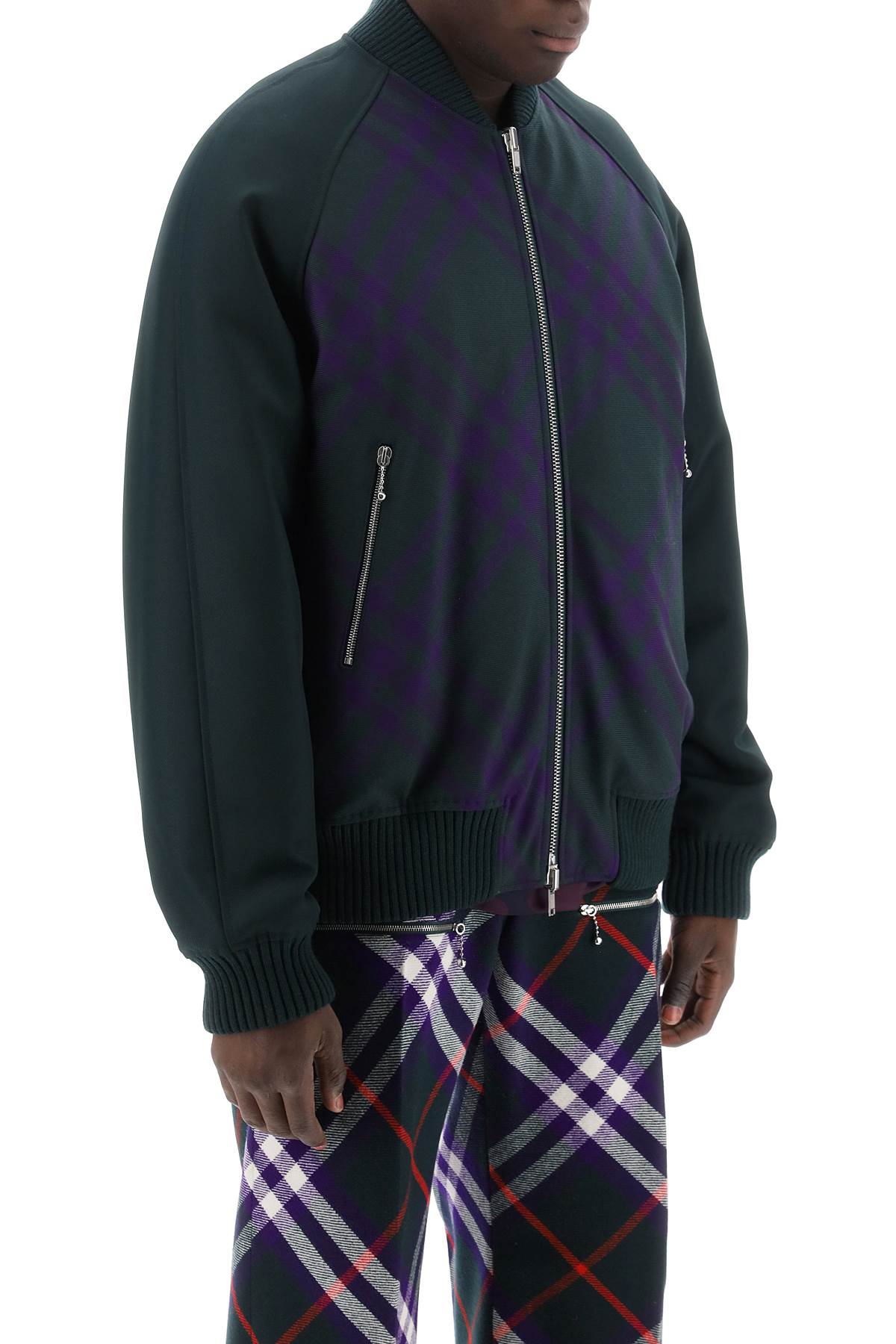 Shop Burberry Reversible Bomber Jacket In Techno Wool Twill For Men In Multicolor