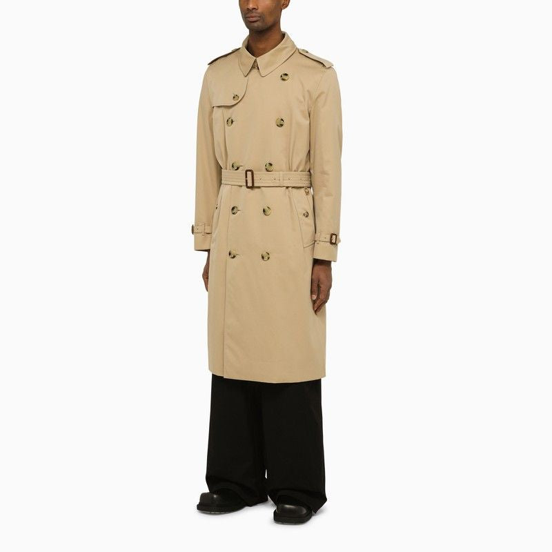 Shop Burberry Mens Double-breasted Trench Jacket In Beige