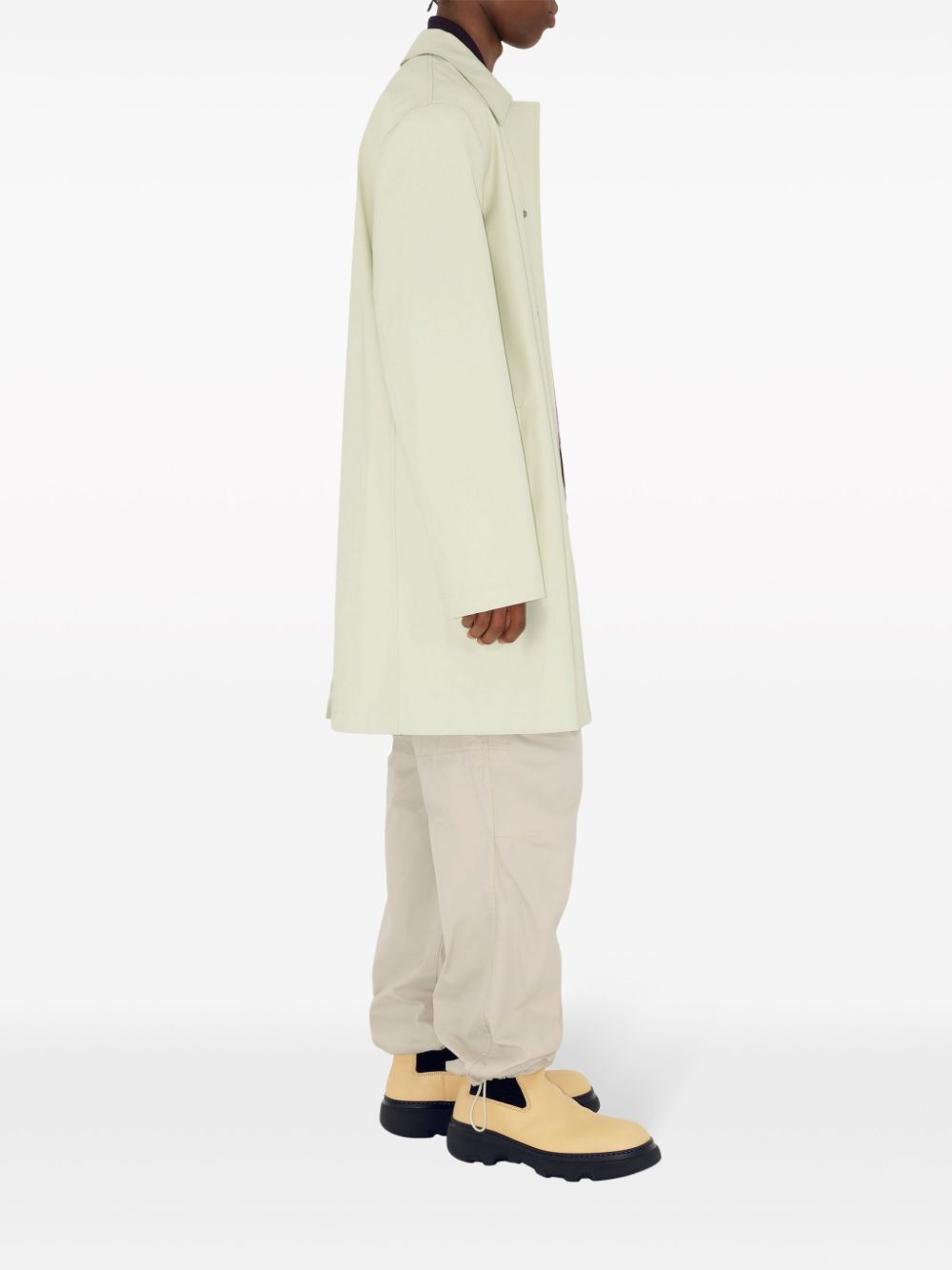 Shop Burberry Men's Cream Twill Trousers For Ss24