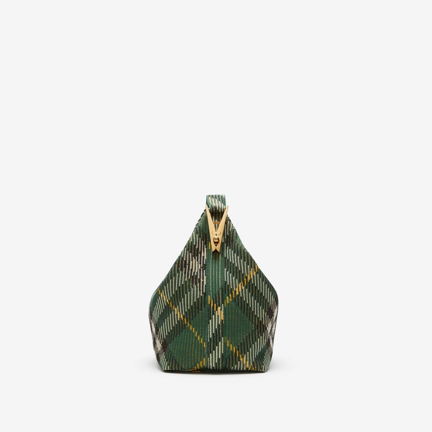 Shop Burberry Green Fabric Handbag With Gold Hardware For Women In Ivy