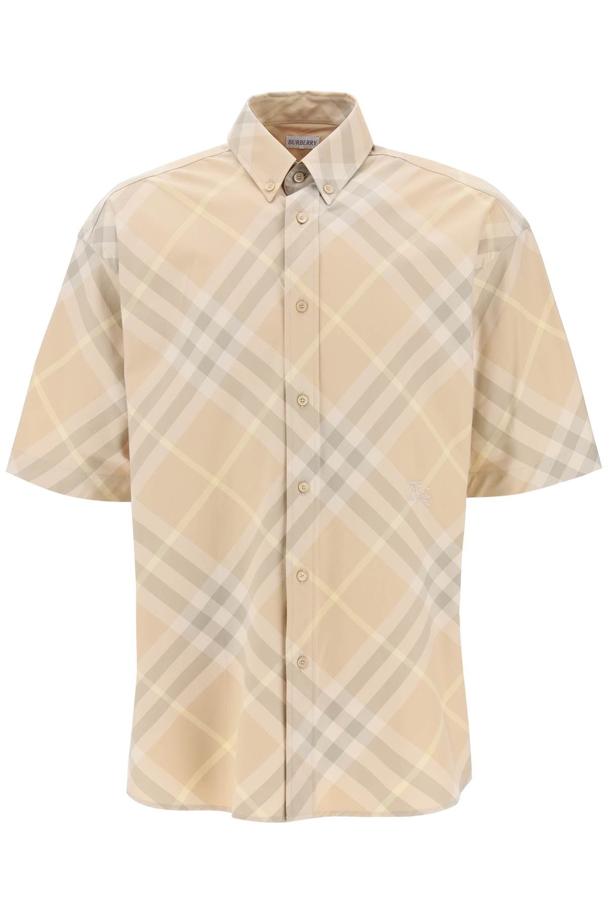 Shop Burberry Men's Oversized Check Shirt Made With 100% Organic Cotton In Multicolor
