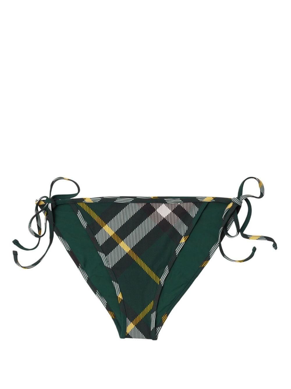 Shop Burberry Green Check Bikini Bottom For Women