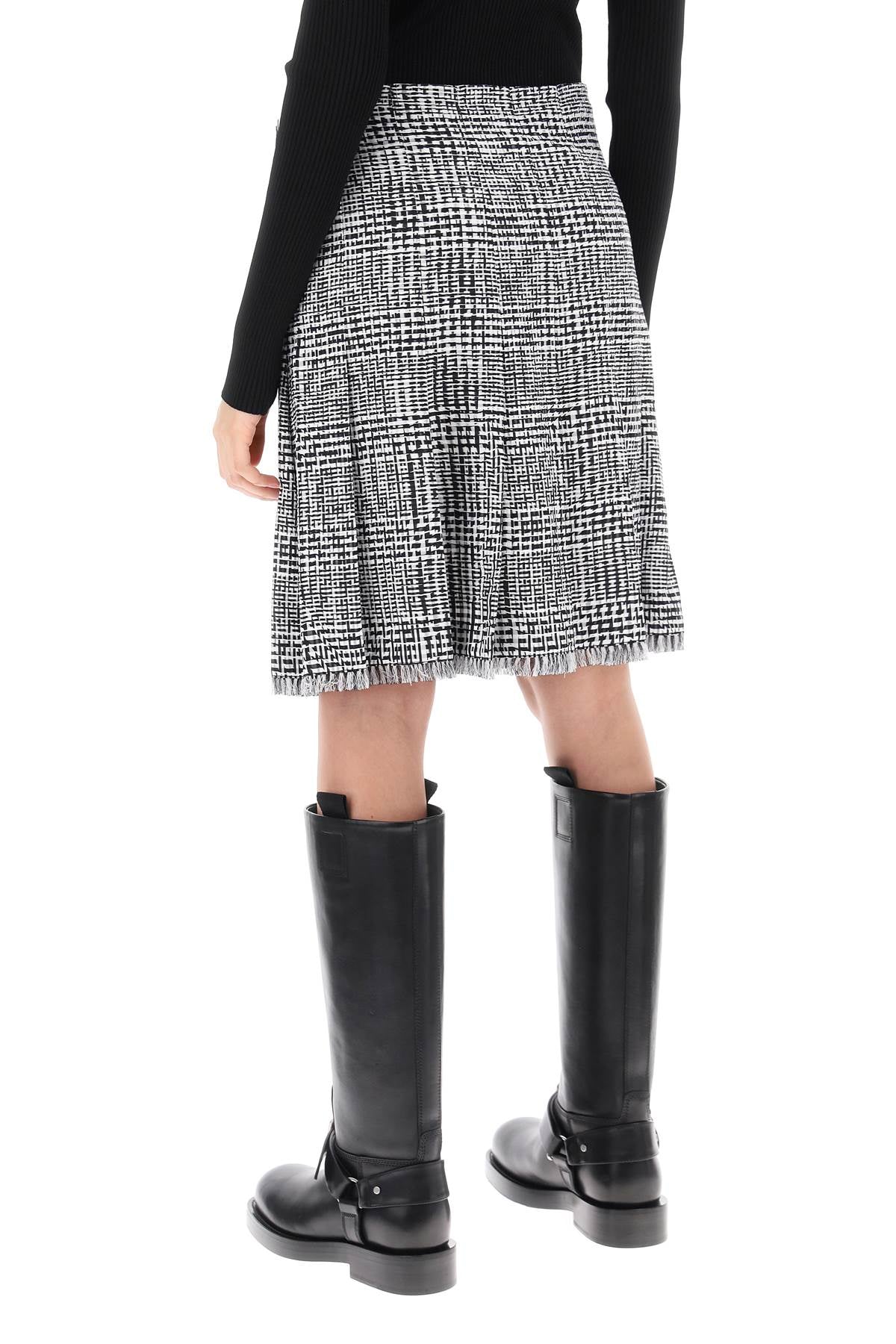 Shop Burberry Statement Houndstooth Kilt With Leather Strap Closure In Multicolor
