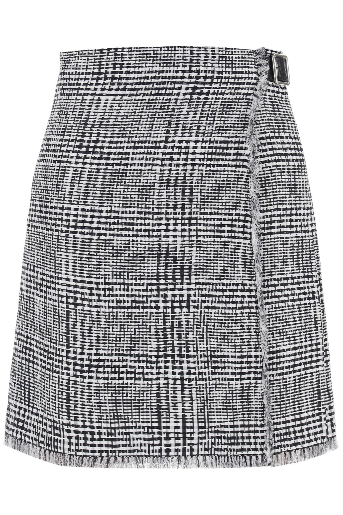Shop Burberry Statement Houndstooth Kilt With Leather Strap Closure In Multicolor