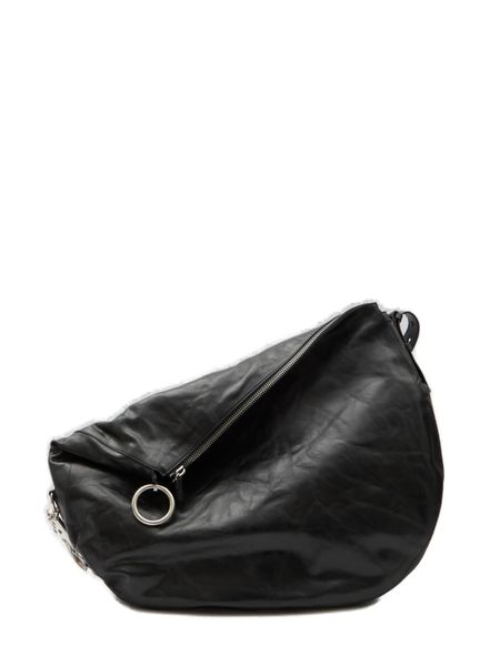 Shop Burberry Soft Leather Knight Handbag With Horse-shaped Snap Hook In Black