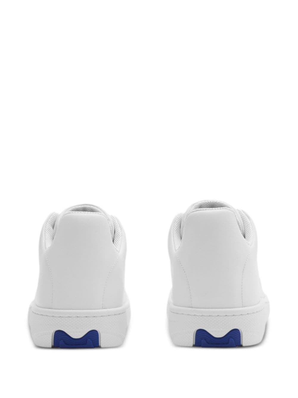 Shop Burberry White Equestrian Design Sneakers For Women In Calfskin