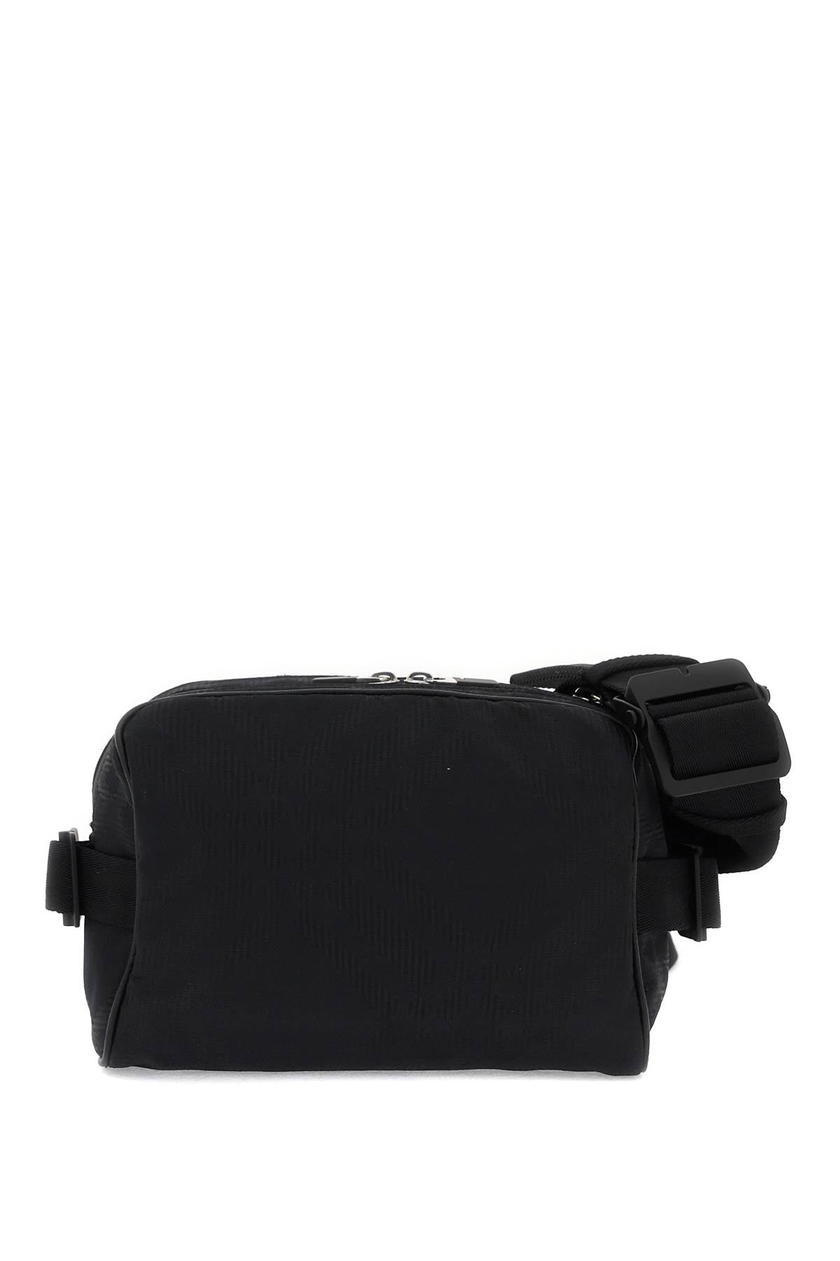 Shop Burberry Stylish Men's Check Jacquard Kangaroo Bag In Black