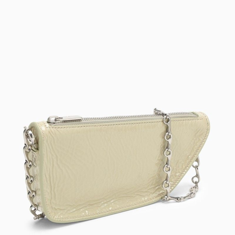 Shop Burberry Green Lambskin Leather Shield Shoulder Handbag For Women