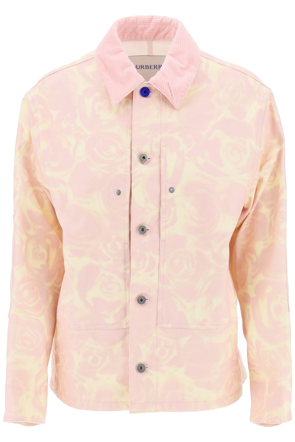 Shop Burberry Floral Print Workwear Style Jacket For Women By  In Pink