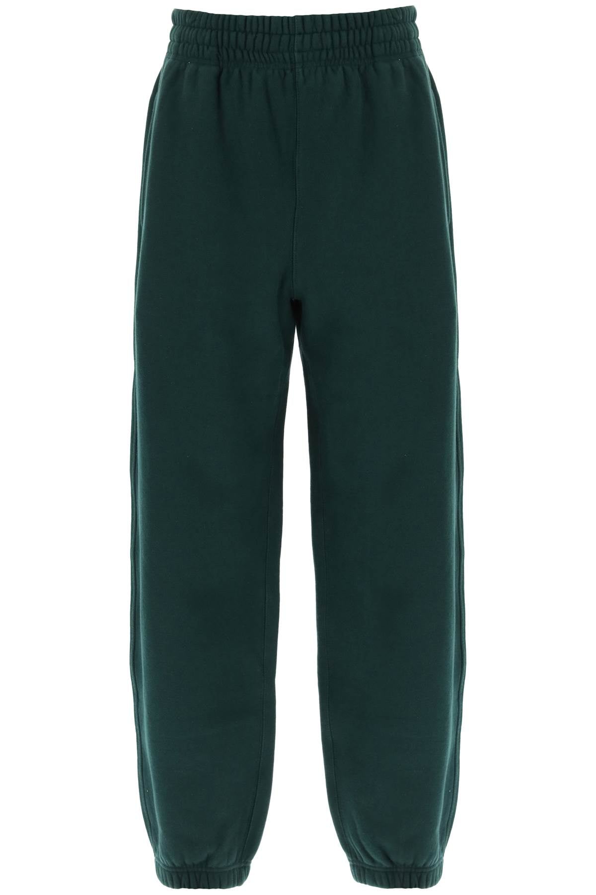 Shop Burberry Men's Heavyweight Cotton Sweatpants In Green For Ss24