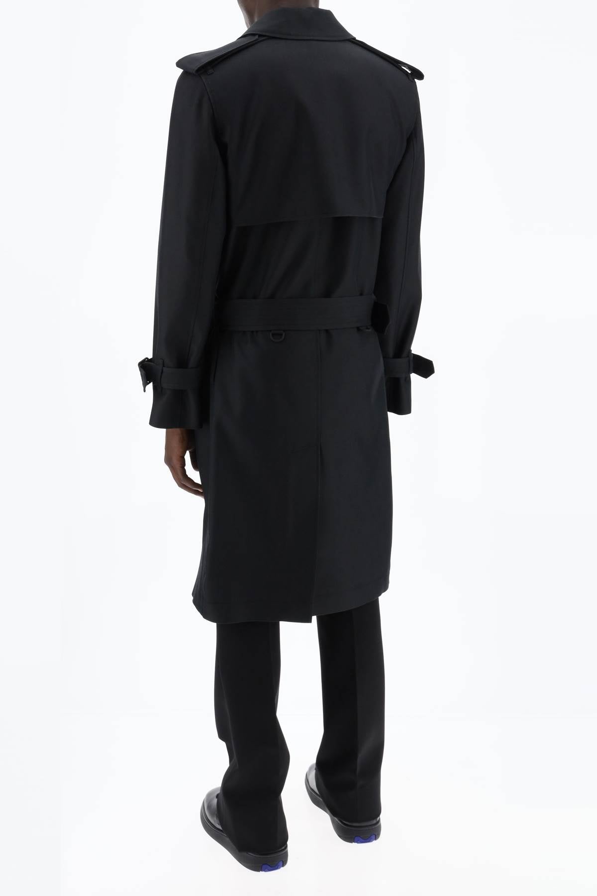 Shop Burberry Men's Double-breasted Silk Blend Trench Jacket In Black For Spring 2024