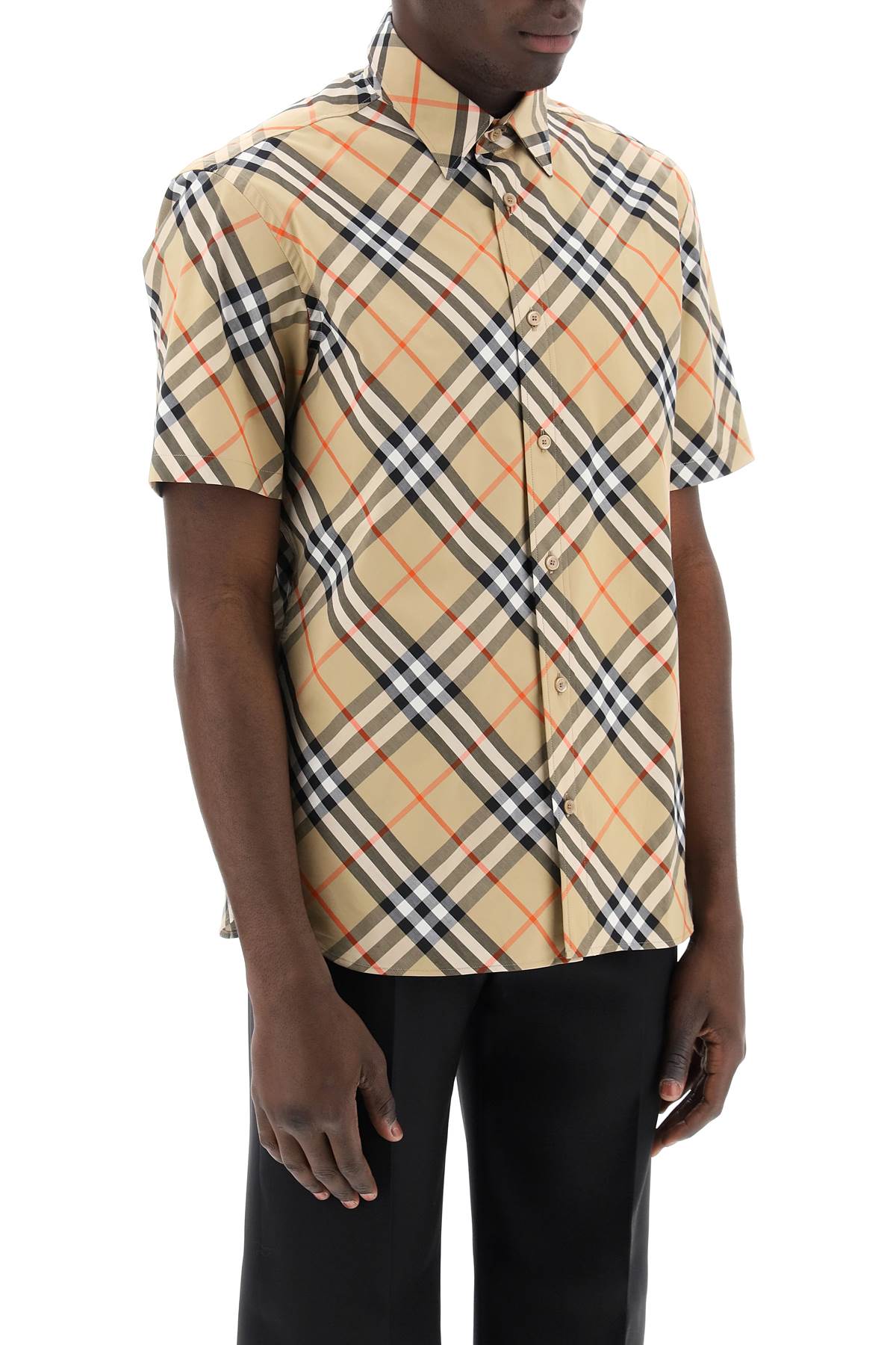 Shop Burberry Vintage Check Men's Tan Cotton Shirt