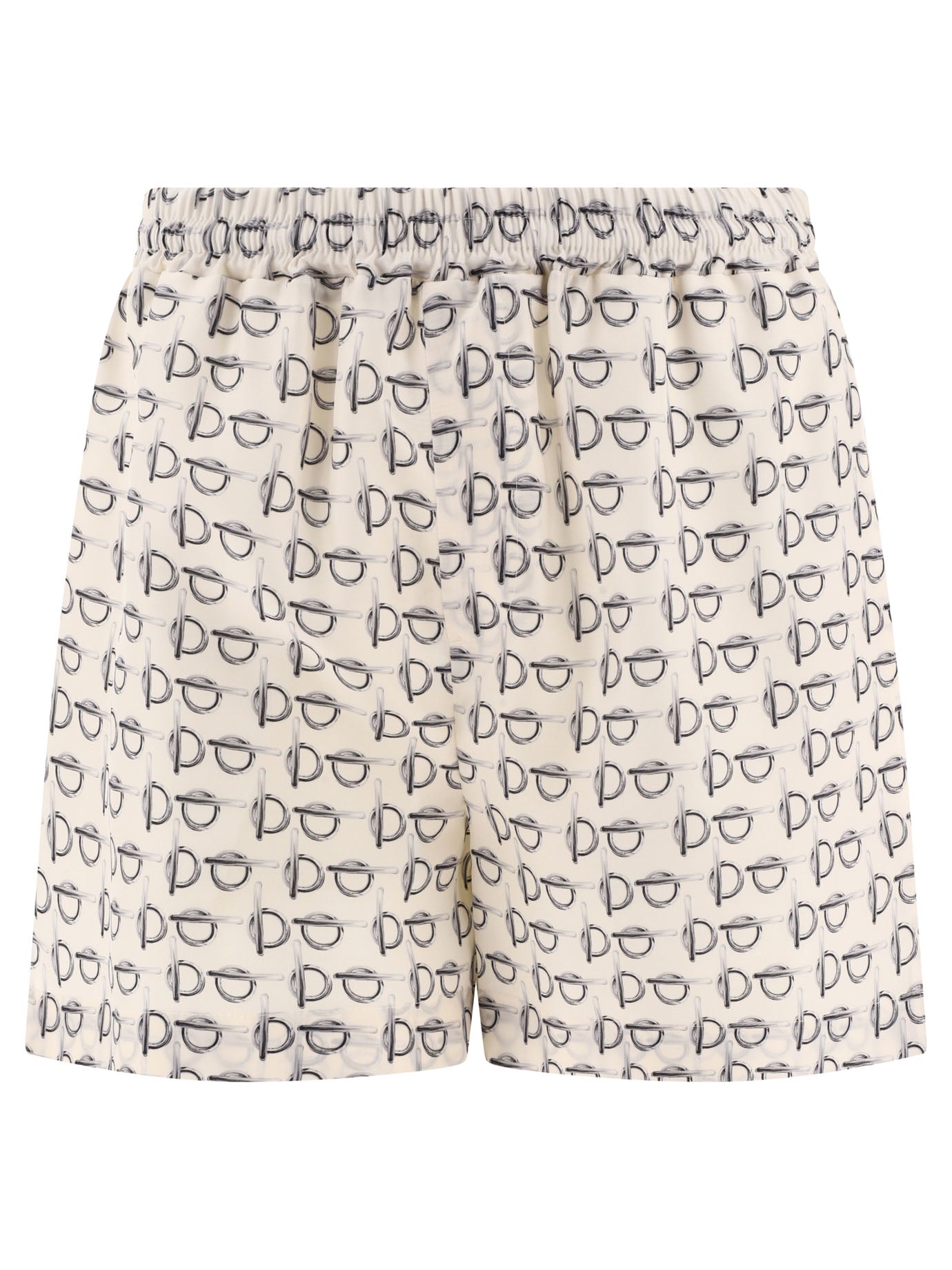 Shop Burberry White B-motif Silk Shorts For Women | Ss24 Collection