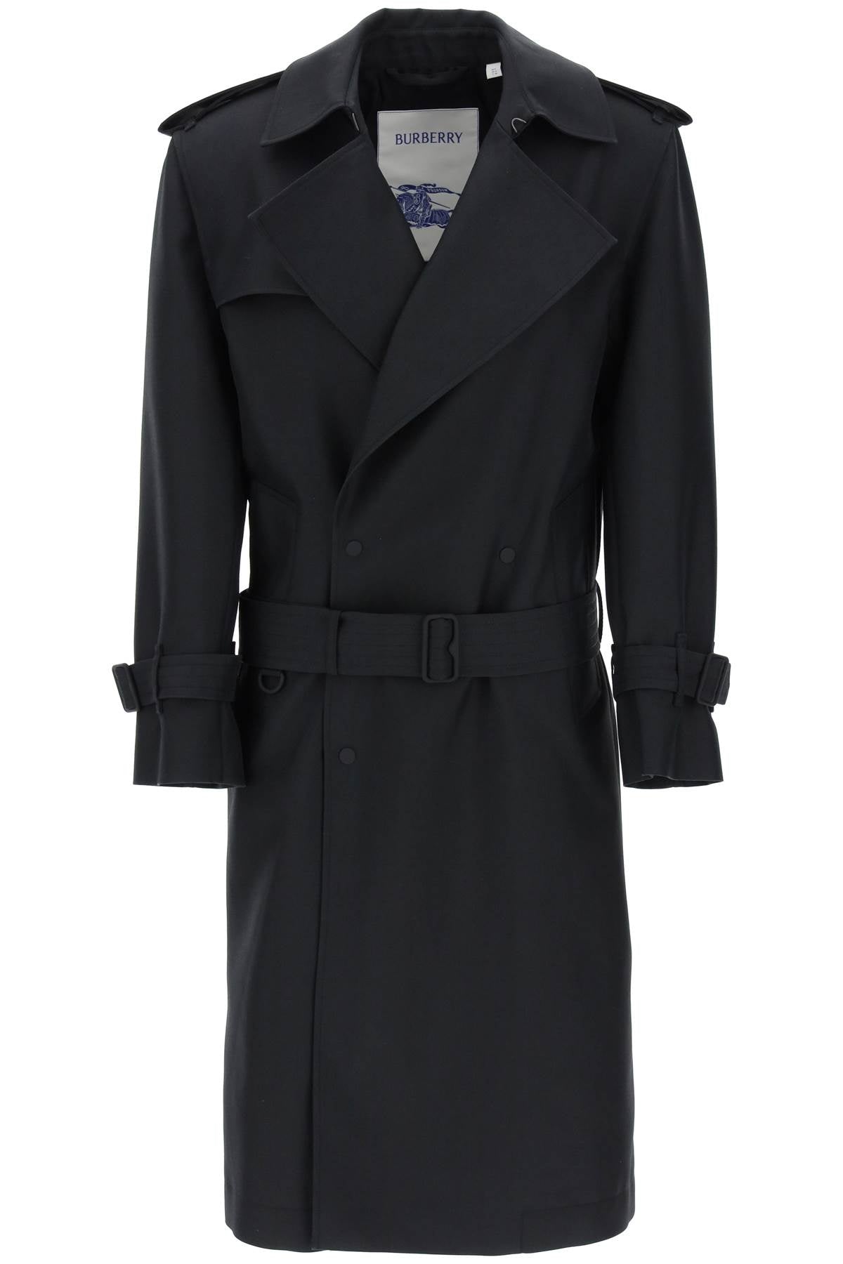 Shop Burberry Women's Double-breasted Silk Twill Trench Jacket For Spring/summer 2024 In Black