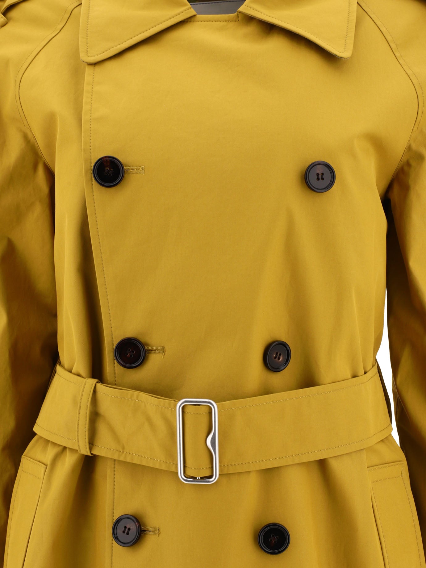 Shop Burberry Long Gabardine Trench Jacket For Women In Yellow