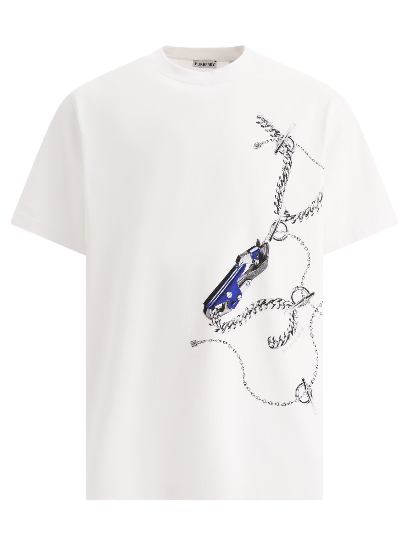 Shop Burberry Printed T-shirt For Men In White