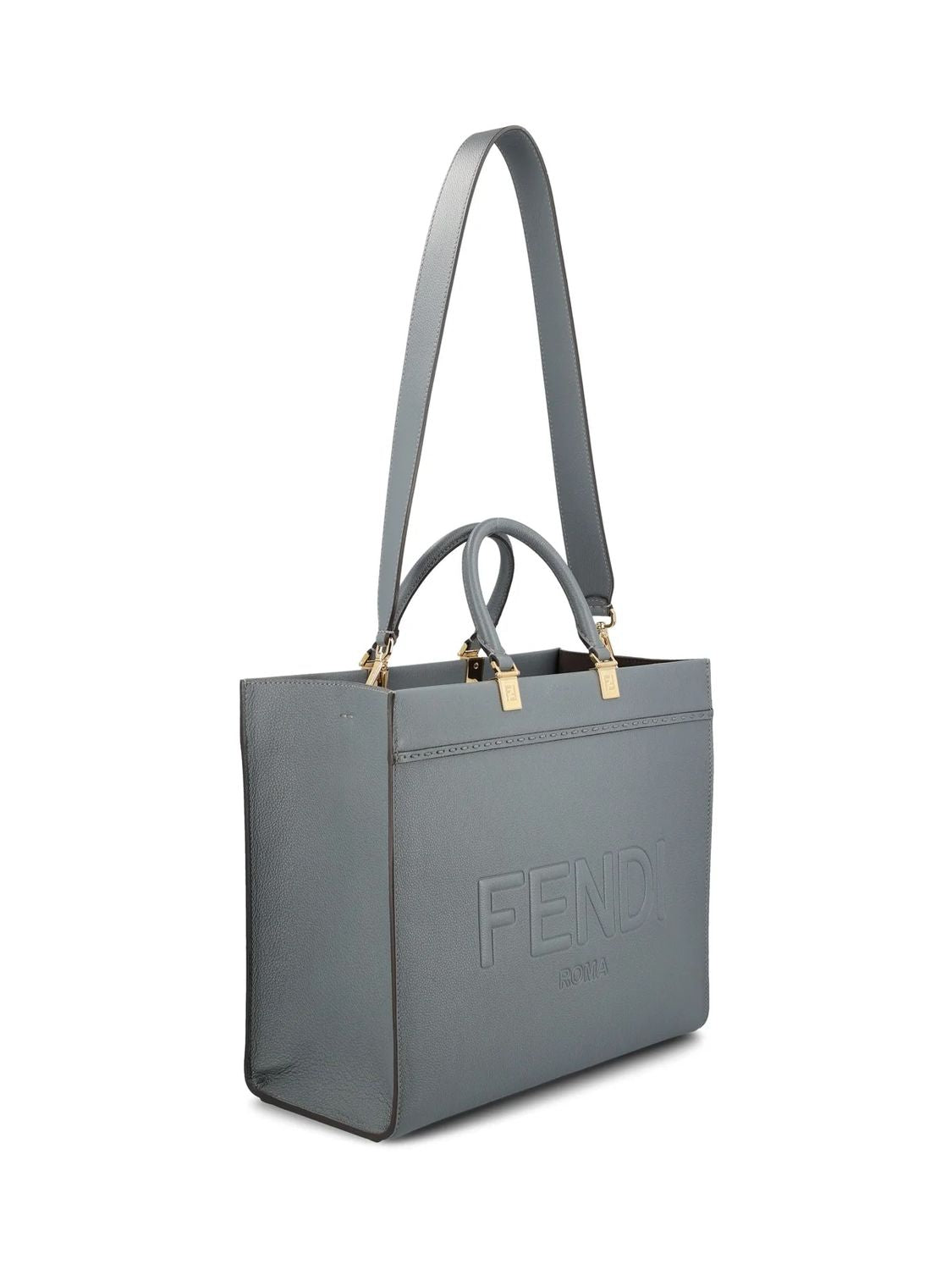 Shop Fendi Sunshine Medium Handbag In Grey