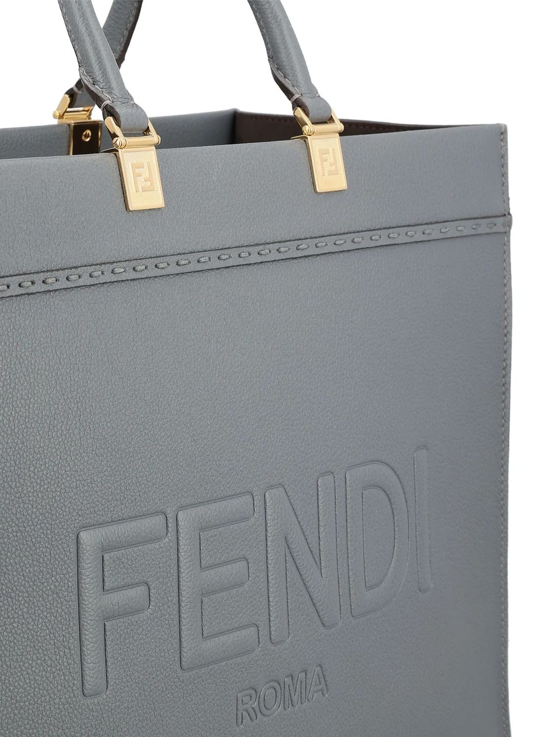 Shop Fendi Sunshine Medium Handbag In Tempesta For Women In Grey